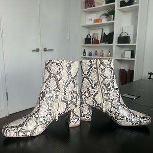 Faux Snakeskin Booties - 7.5